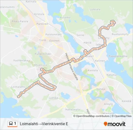 1 Bus Line Map
