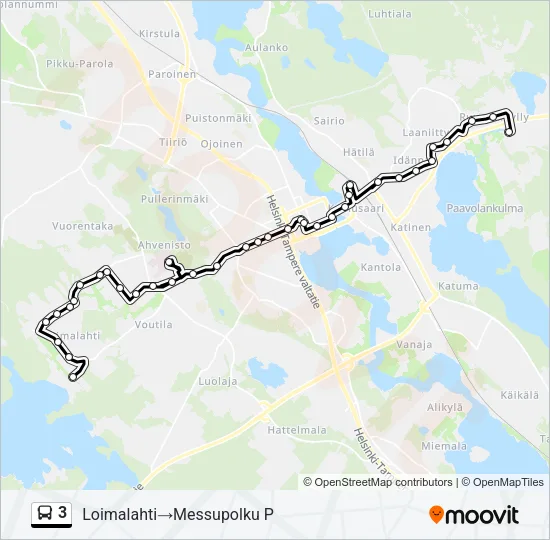3 Bus Line Map