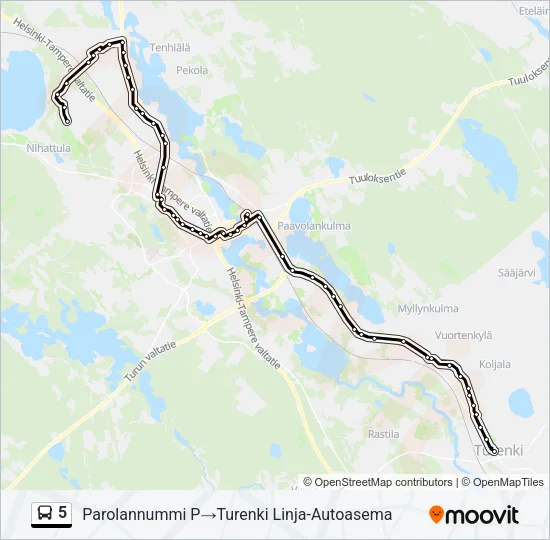5 Bus Line Map