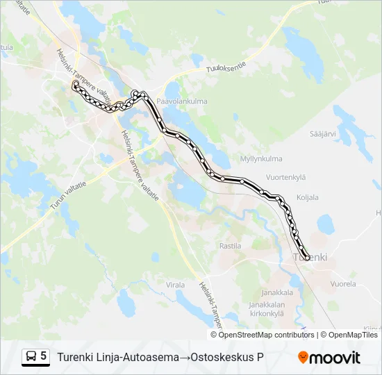 5 Bus Line Map