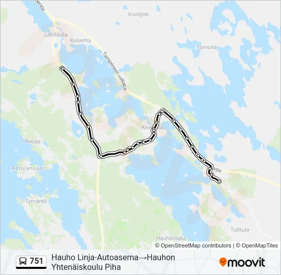 751 Bus Line Map
