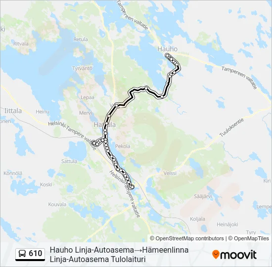 610 Bus Line Map
