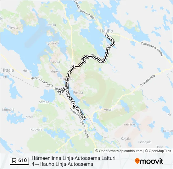 610 Bus Line Map