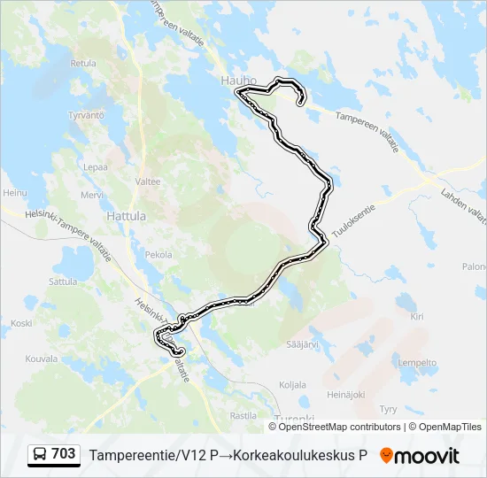703 Bus Line Map