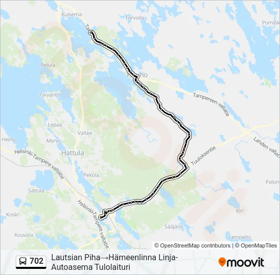 702 Bus Line Map