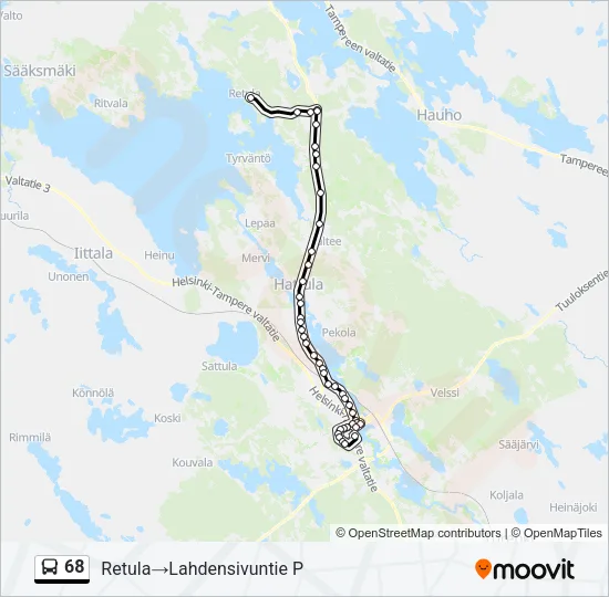 68 Bus Line Map