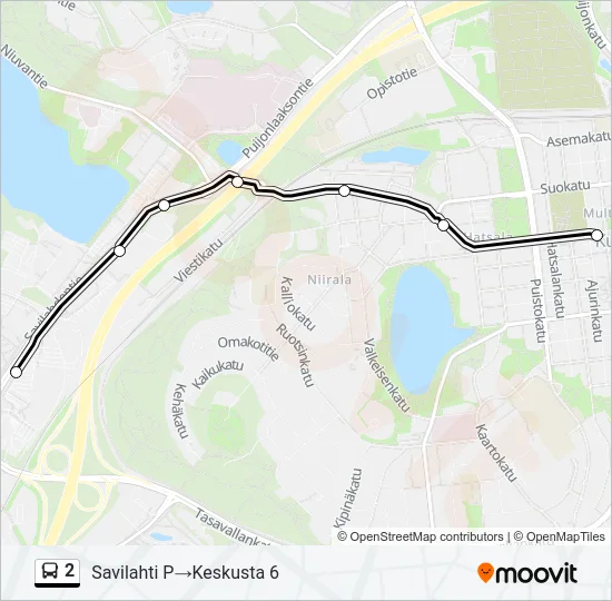 2 Bus Line Map