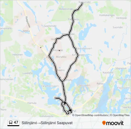 47 Bus Line Map