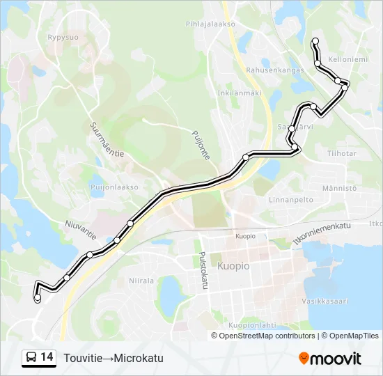 14 Bus Line Map