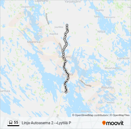 55 Bus Line Map