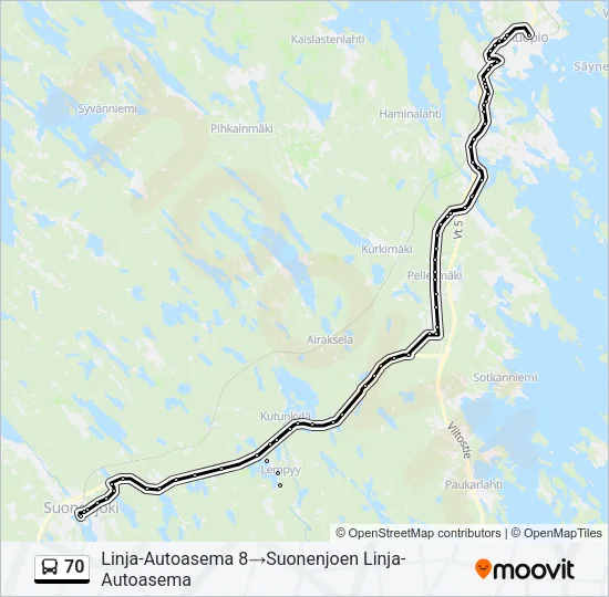 70 Bus Line Map