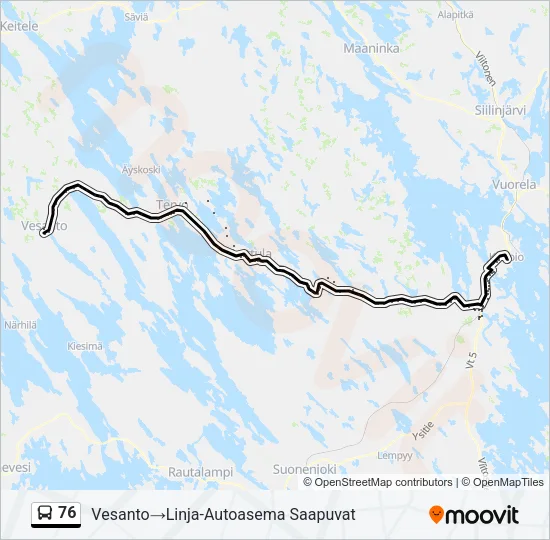76 Bus Line Map