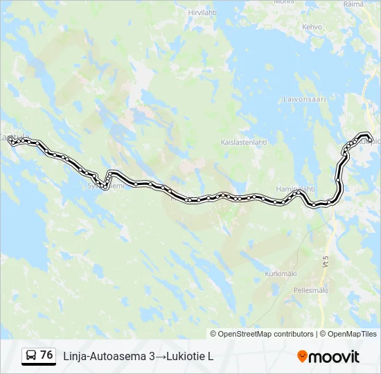 76 Bus Line Map