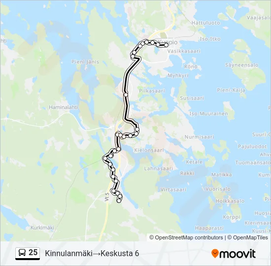 25 Bus Line Map