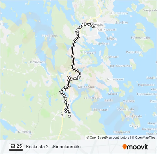 25 Bus Line Map