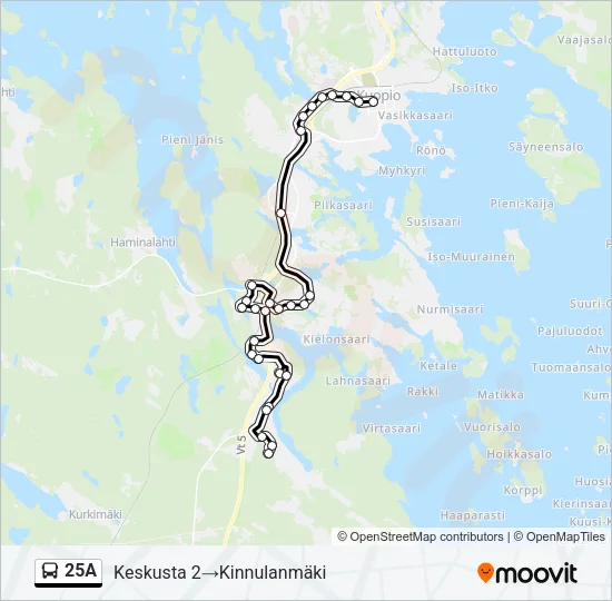25A Bus Line Map