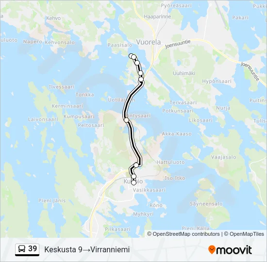 39 Bus Line Map