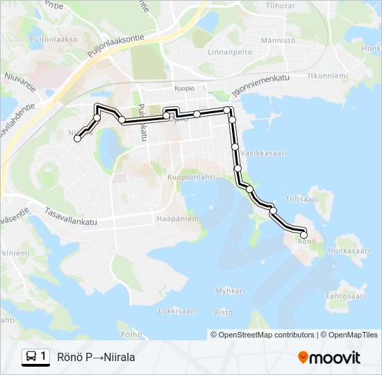 1 Bus Line Map