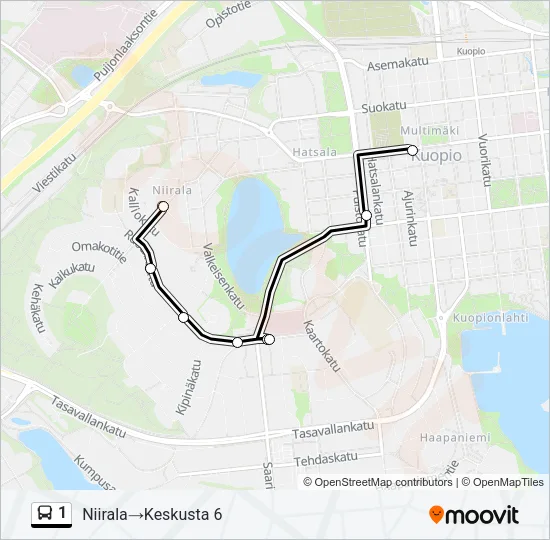 1 Bus Line Map