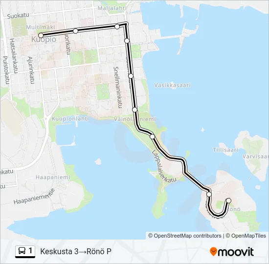 1 Bus Line Map