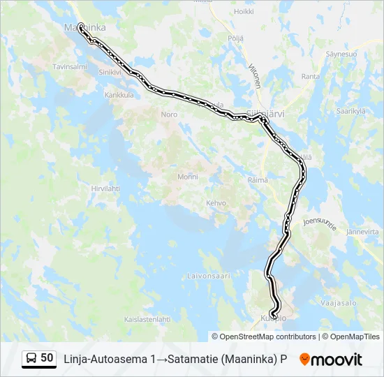 50 Bus Line Map