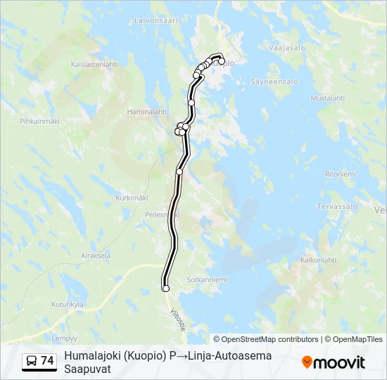 74 Bus Line Map