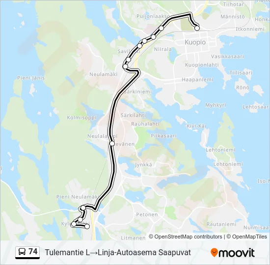 74 Bus Line Map