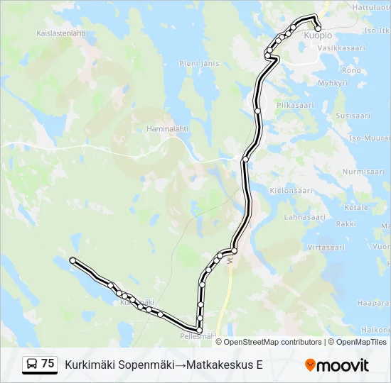 75 Bus Line Map