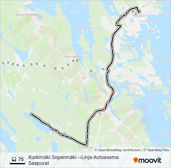 75 Bus Line Map