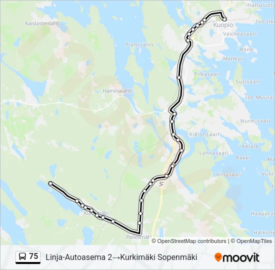 75 Bus Line Map