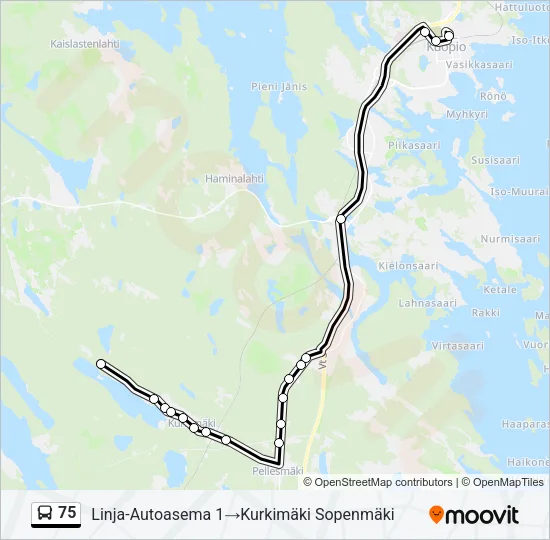 75 Bus Line Map