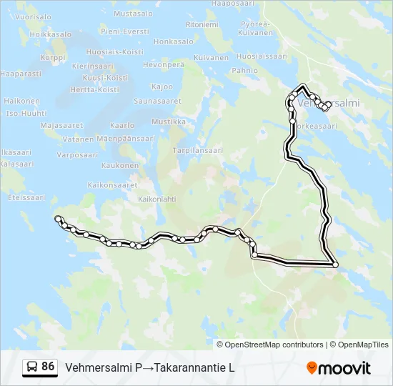 86 Bus Line Map