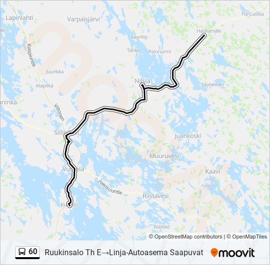 60 bussi -linjakartta