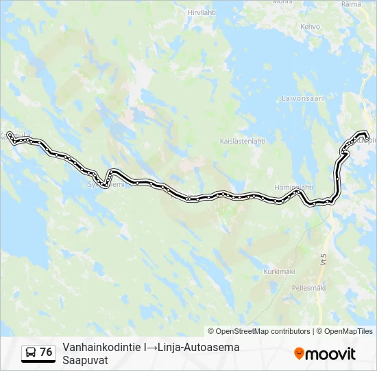 76 Bus Line Map