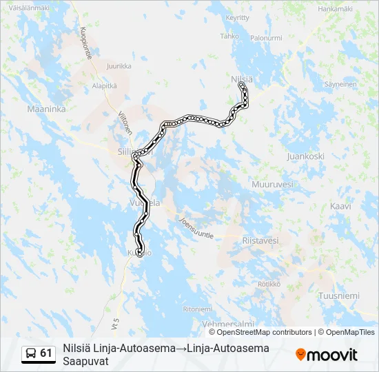 61 Bus Line Map