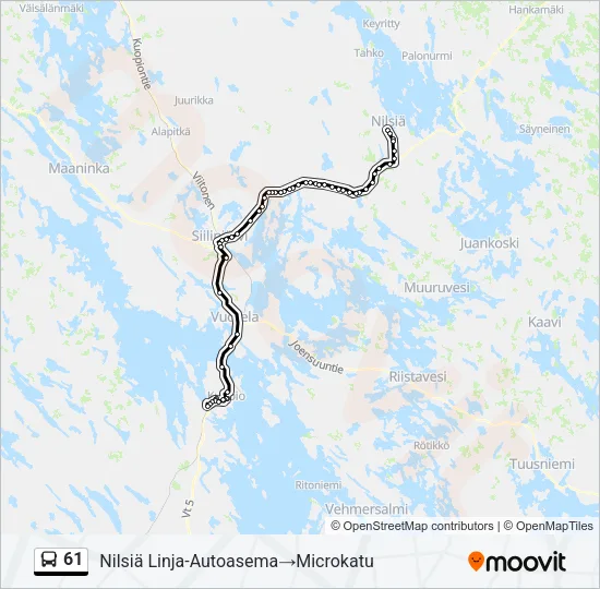 61 Bus Line Map