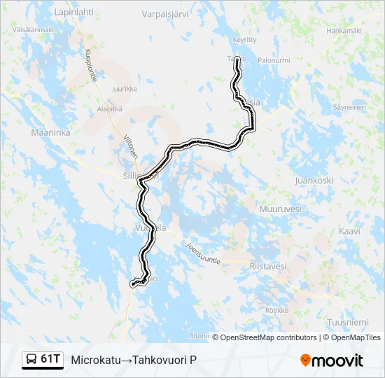 61T Bus Line Map