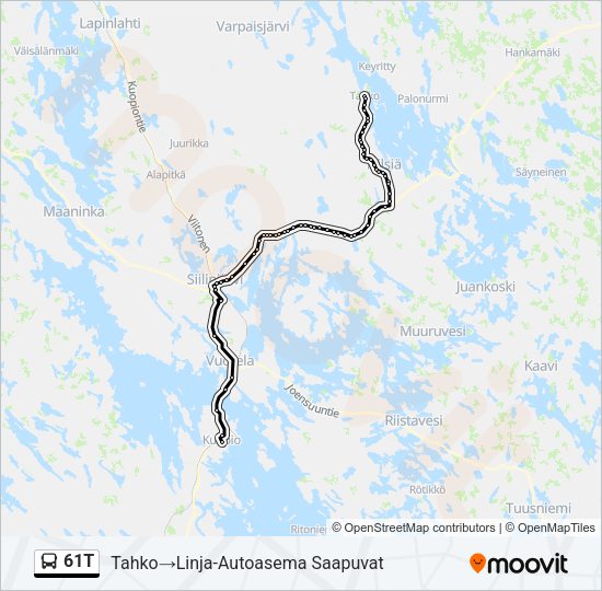 61T bussi -linjakartta