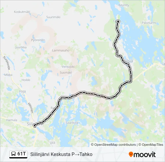 61T Bus Line Map