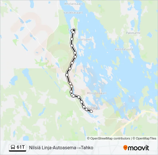 61T Bus Line Map