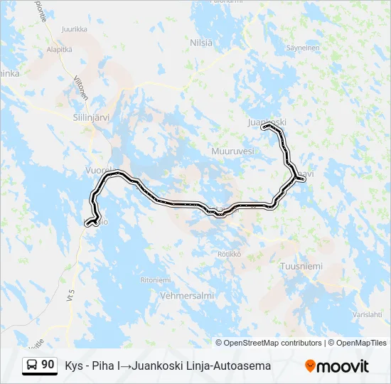 90 Bus Line Map