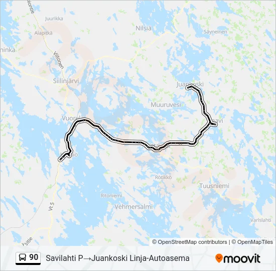 90 Bus Line Map