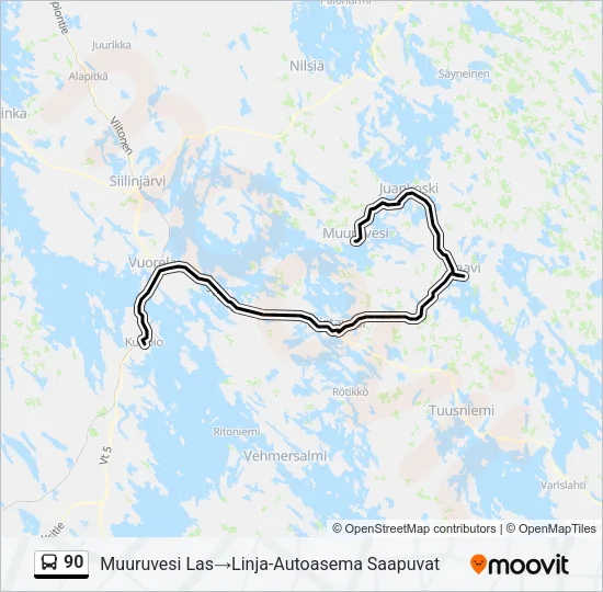 90 Bus Line Map