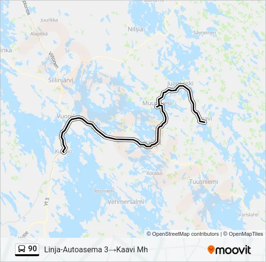 90 Bus Line Map