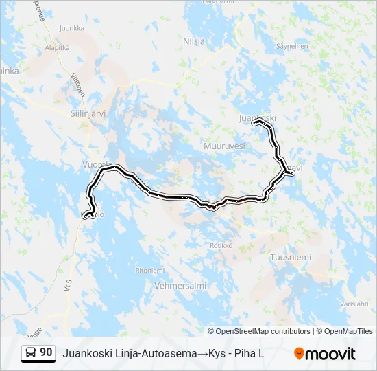 90 Bus Line Map