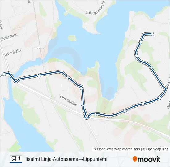 1 Bus Line Map