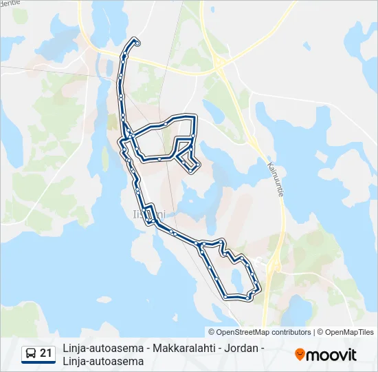 21 Bus Line Map
