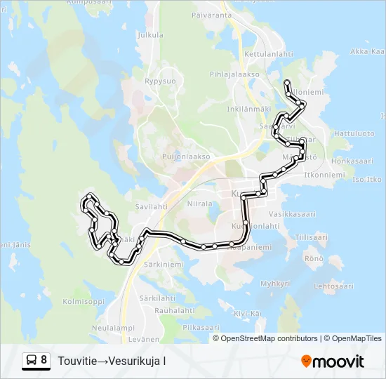 8 Bus Line Map
