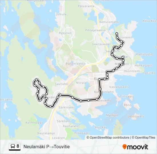 8 Bus Line Map