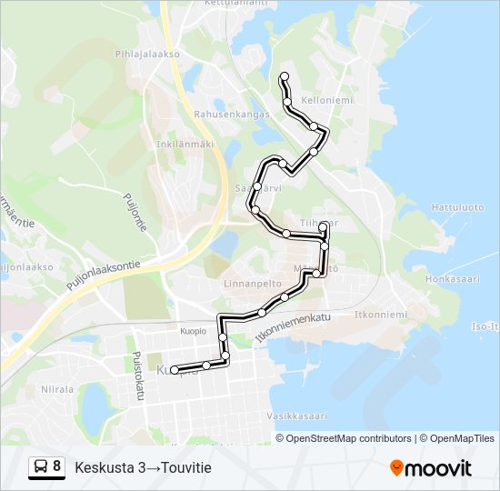 8 Bus Line Map